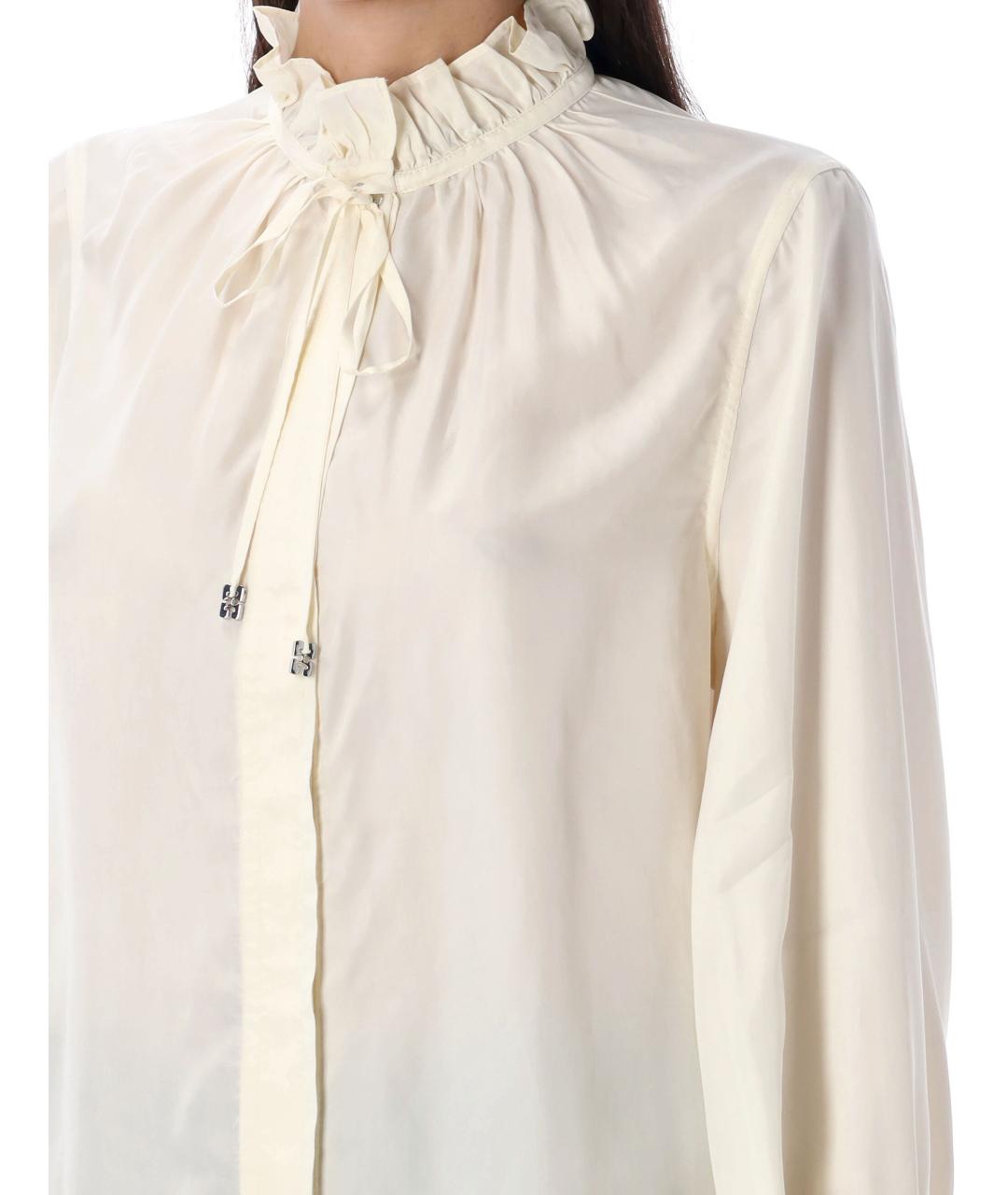 GANNI Белая вискозная рубашка, фото 3