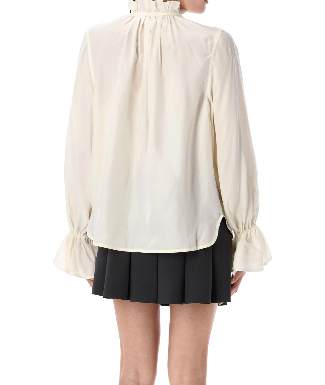 GANNI Белая вискозная рубашка, фото 2