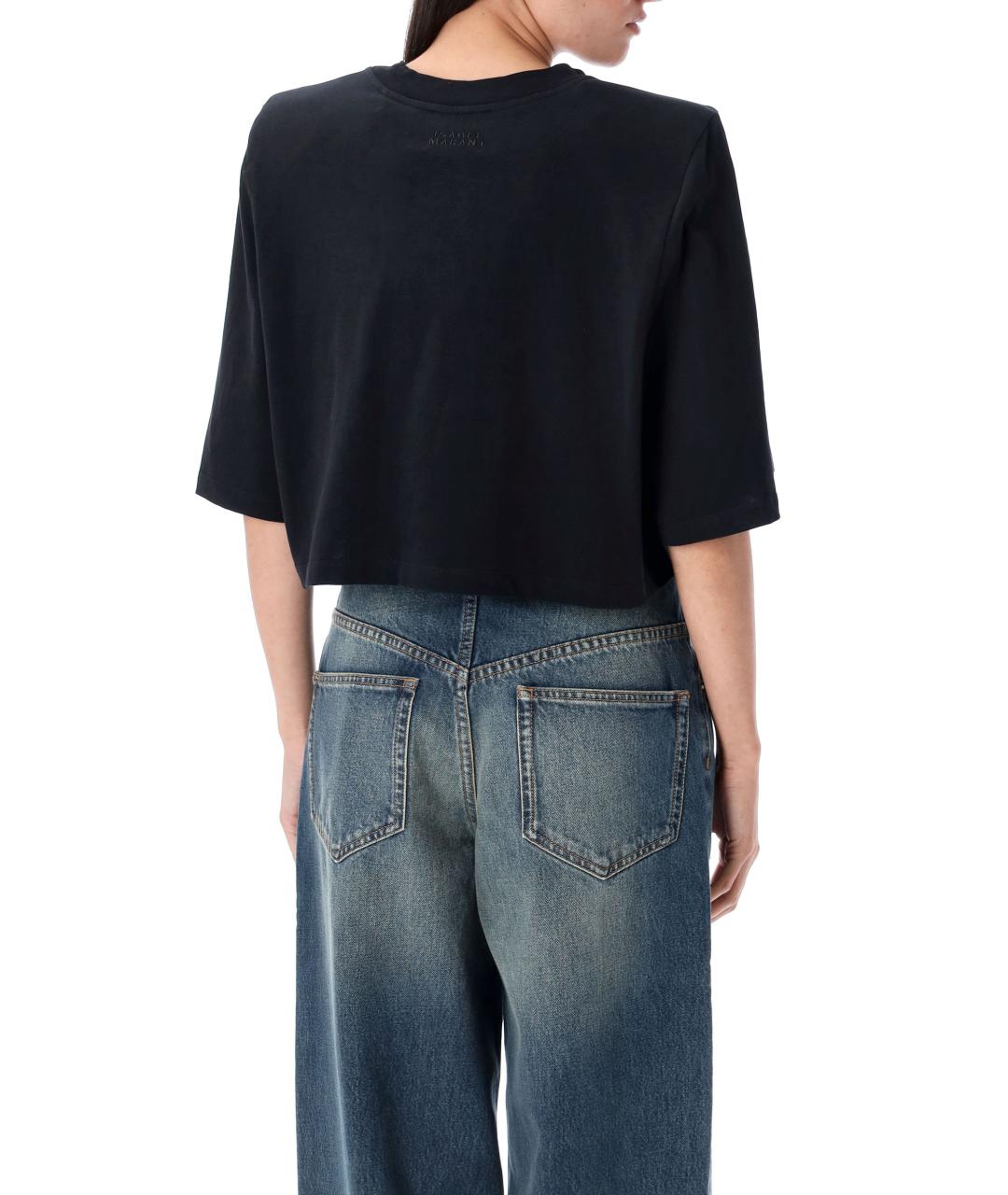 ISABEL MARANT Черная хлопковая футболка, фото 2