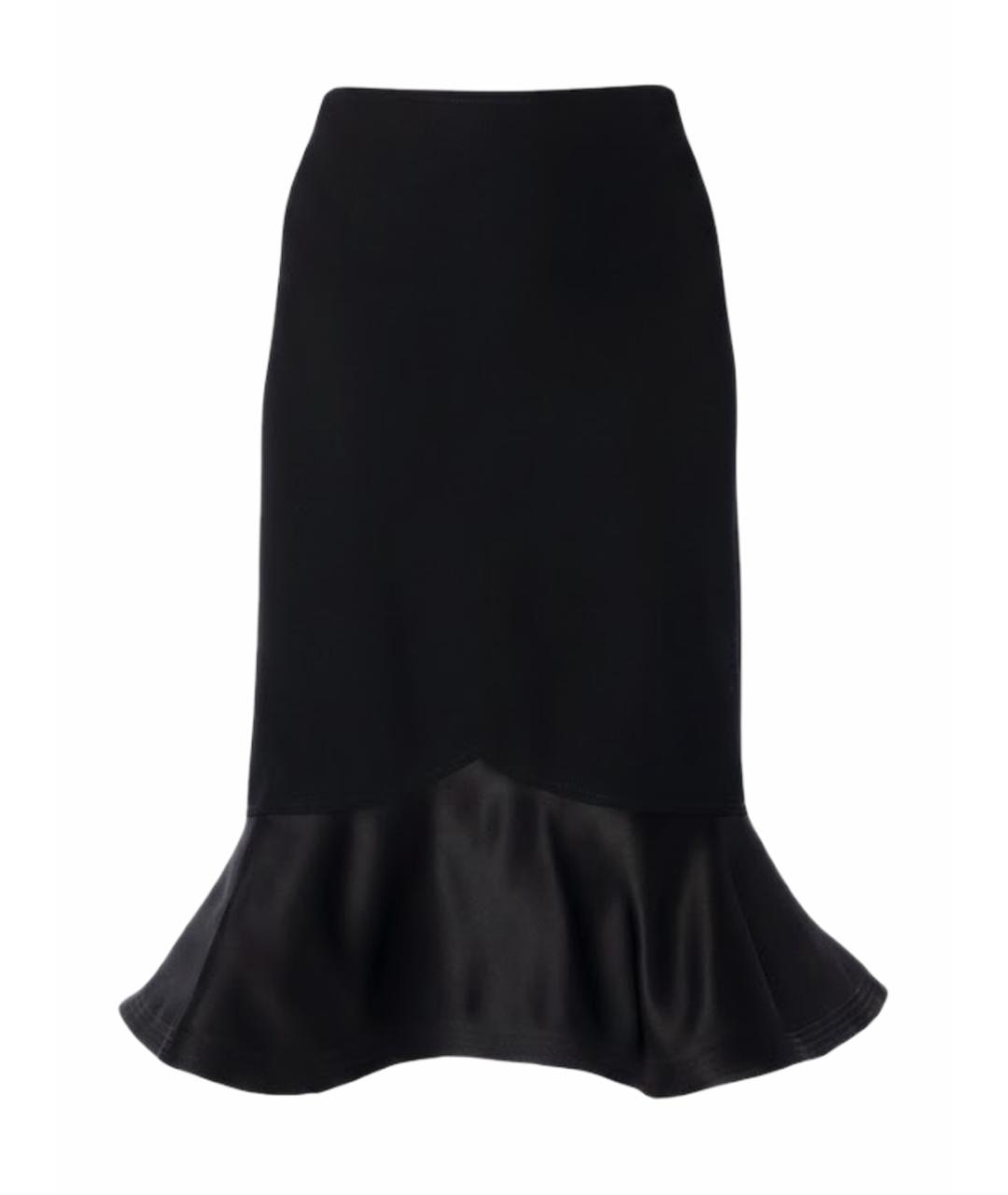 FENDI Черная шерстяная юбка миди, фото 1
