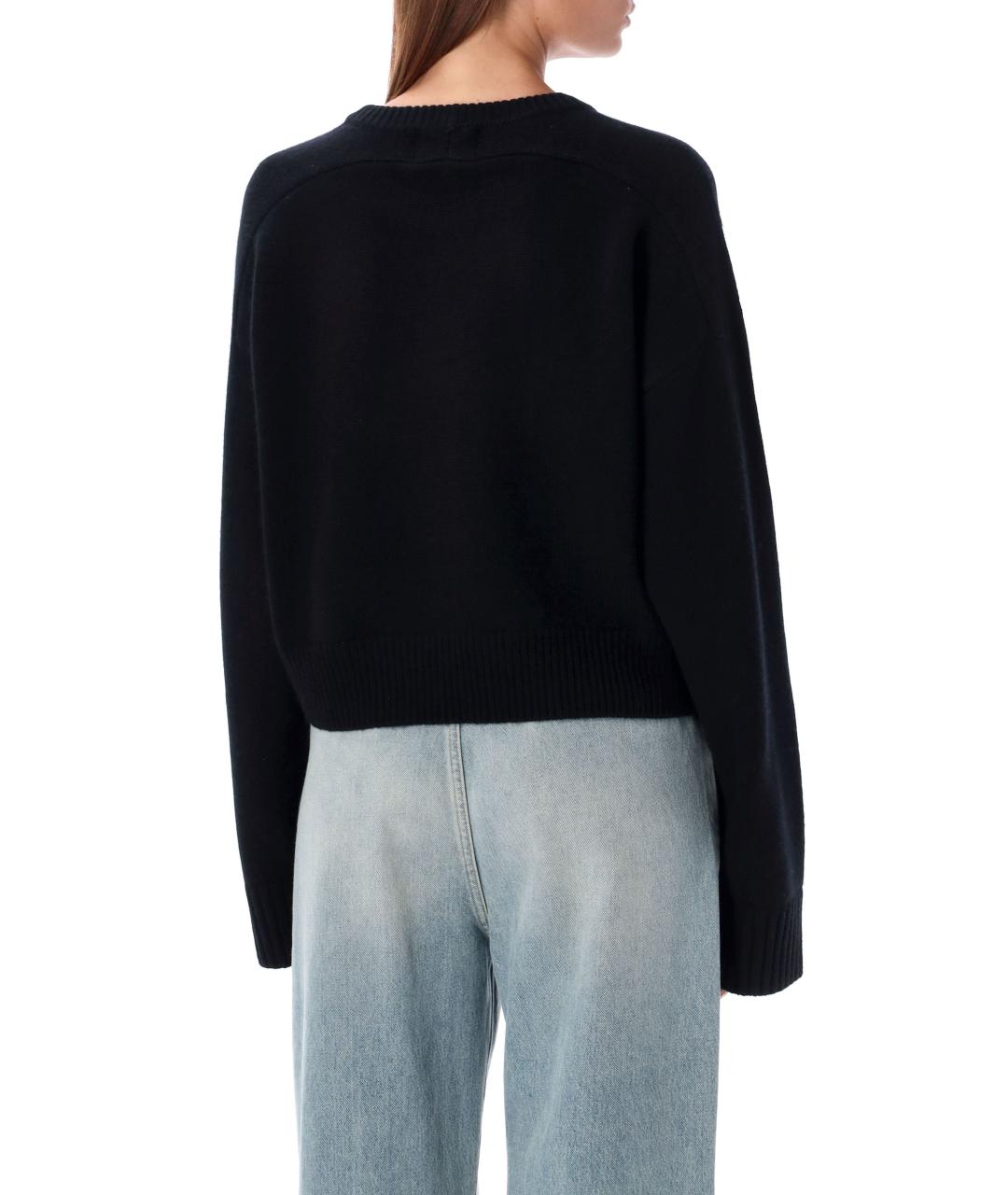 LOULOU STUDIO Черный шерстяной джемпер / свитер, фото 2