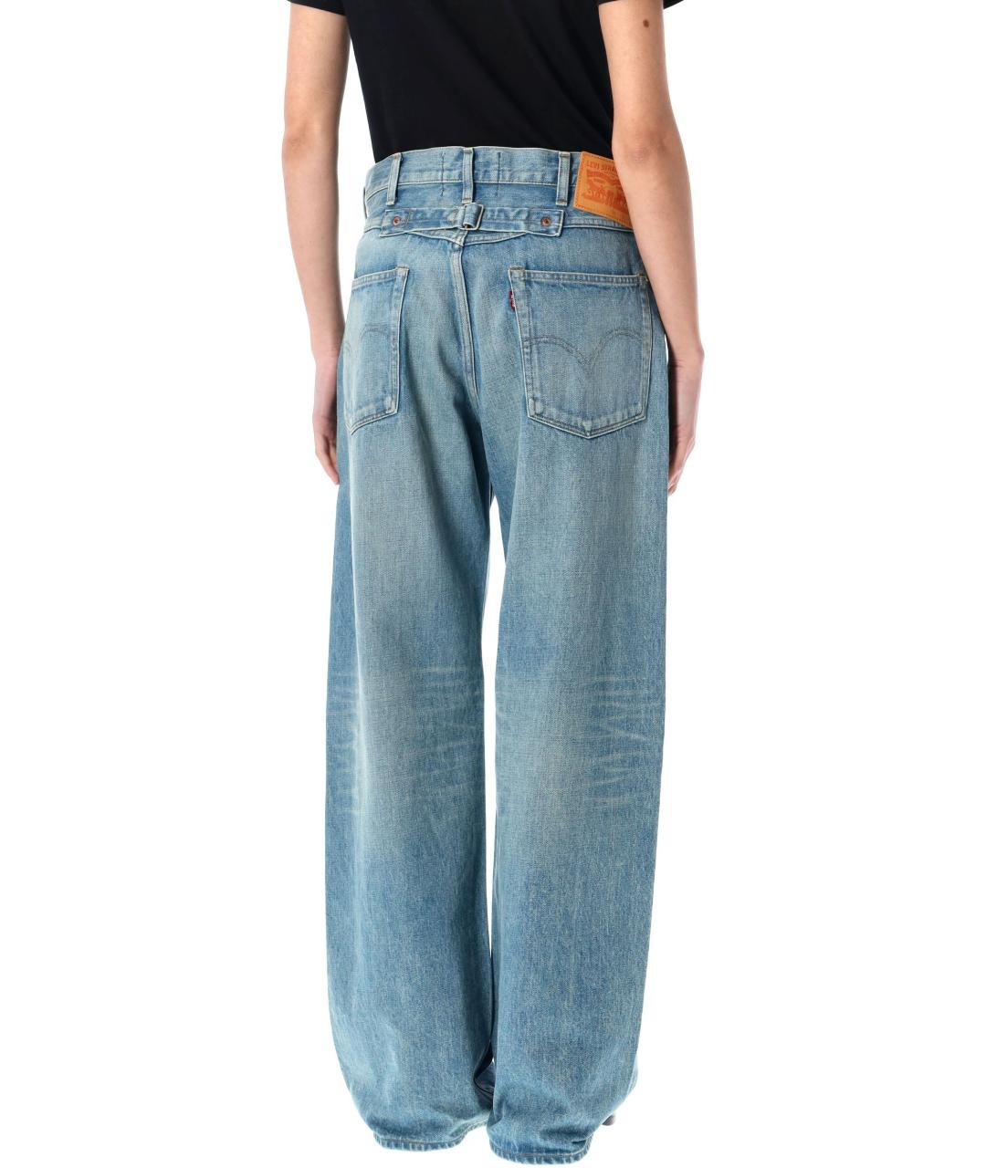 JUNYA WATANABE Голубые хлопковые прямые джинсы, фото 2