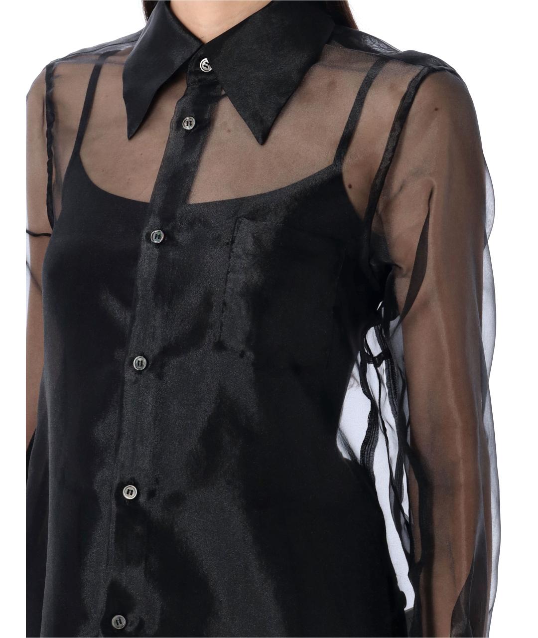 COMME DES GARÇONS Черная полиэстеровая рубашка, фото 4