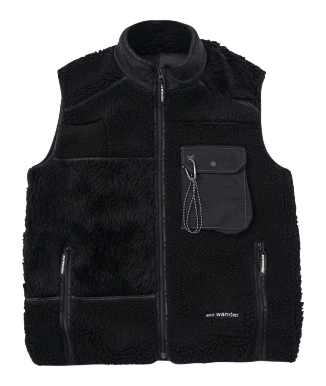AND WANDER Черный полиэстеровый жилет, фото 1