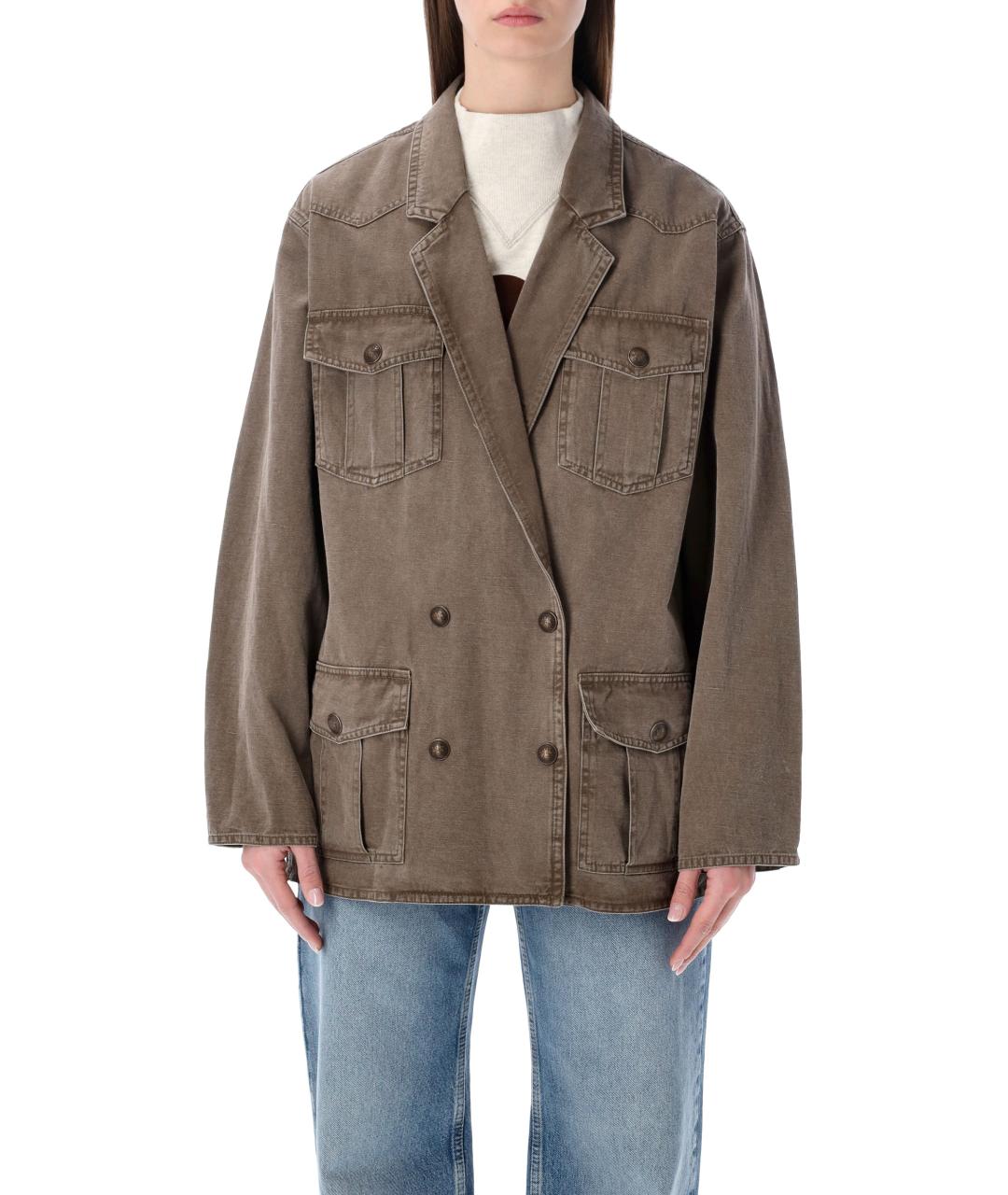 ISABEL MARANT ETOILE Коричневая хлопковая куртка, фото 2