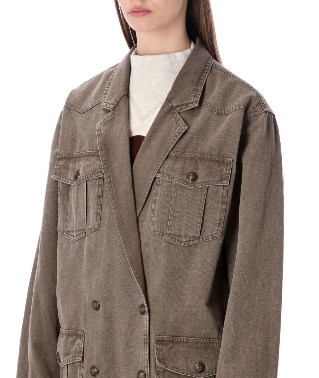 ISABEL MARANT ETOILE Коричневая хлопковая куртка, фото 4