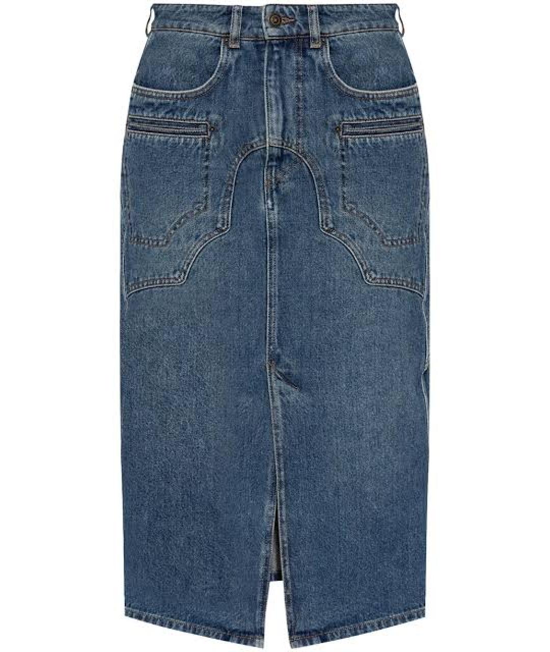 ISABEL MARANT Синяя хлопковая юбка миди, фото 1