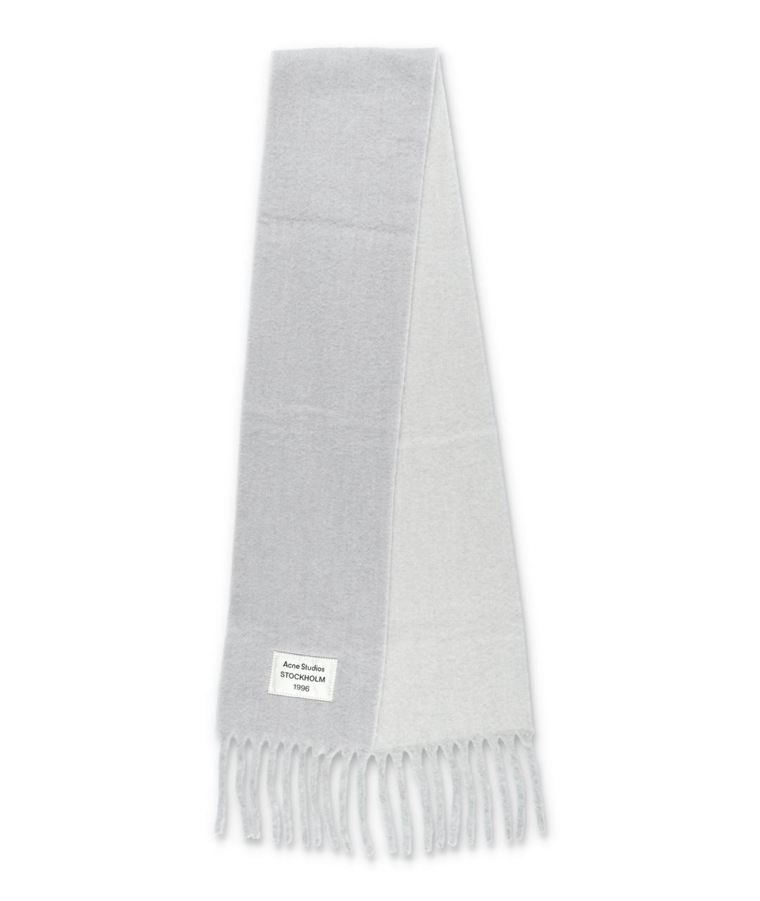 ACNE STUDIOS Серый шерстяной шарф, фото 2