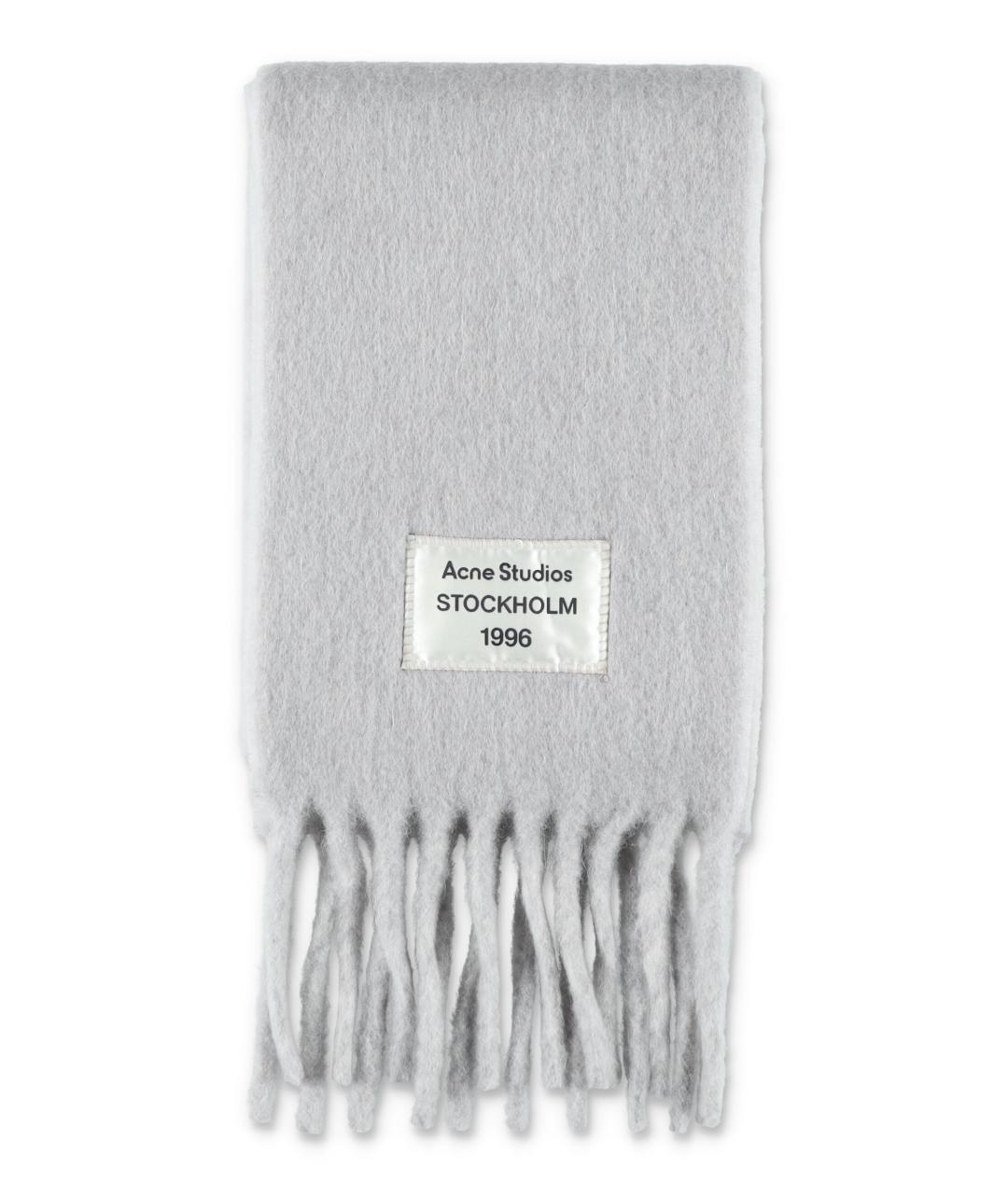 ACNE STUDIOS Серый шерстяной шарф, фото 1