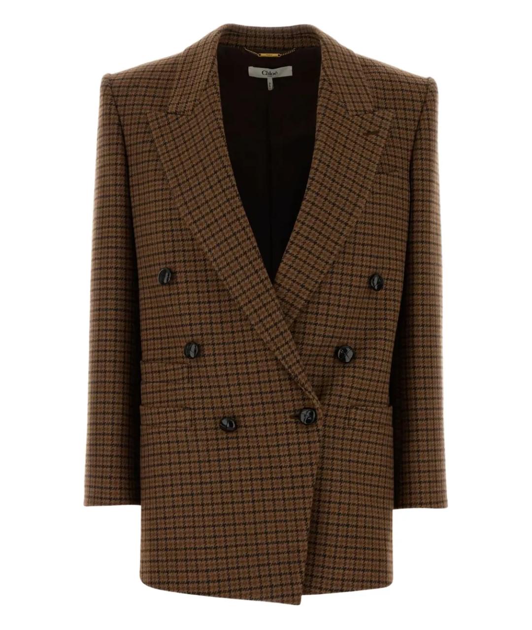 CHLOE Коричневый шерстяной жакет/пиджак, фото 1