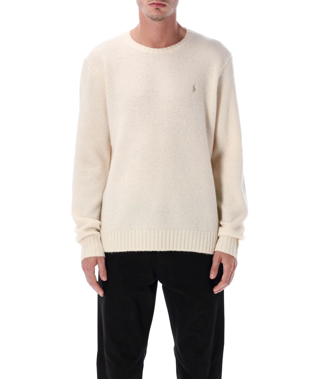 POLO RALPH LAUREN Бежевый шерстяной джемпер / свитер, фото 2