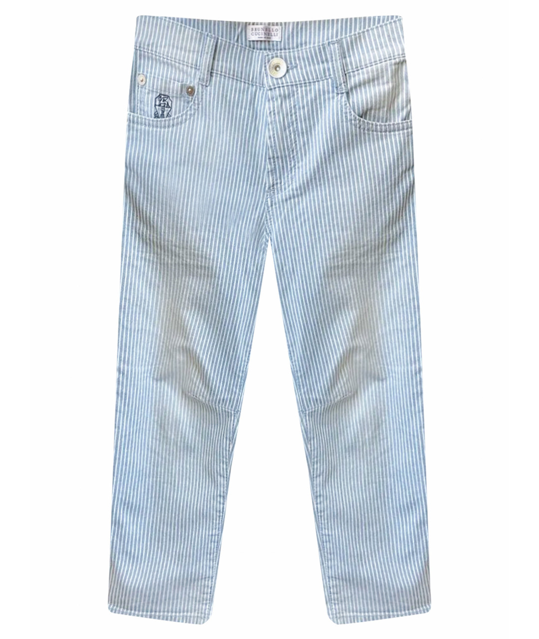 BRUNELLO CUCINELLI Голубые хлопковые детские джинсы, фото 1