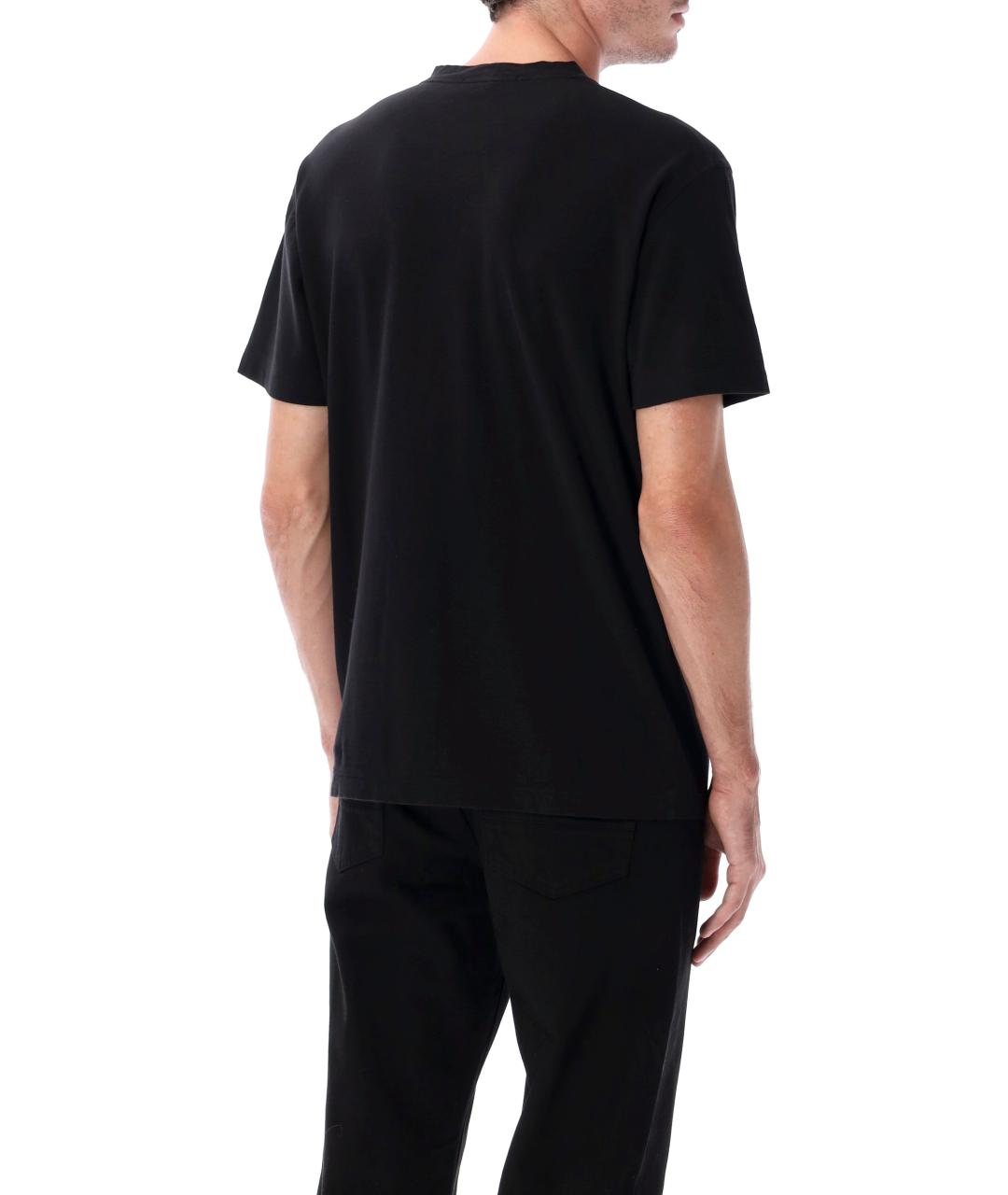 STONE ISLAND Черная хлопковая футболка, фото 3