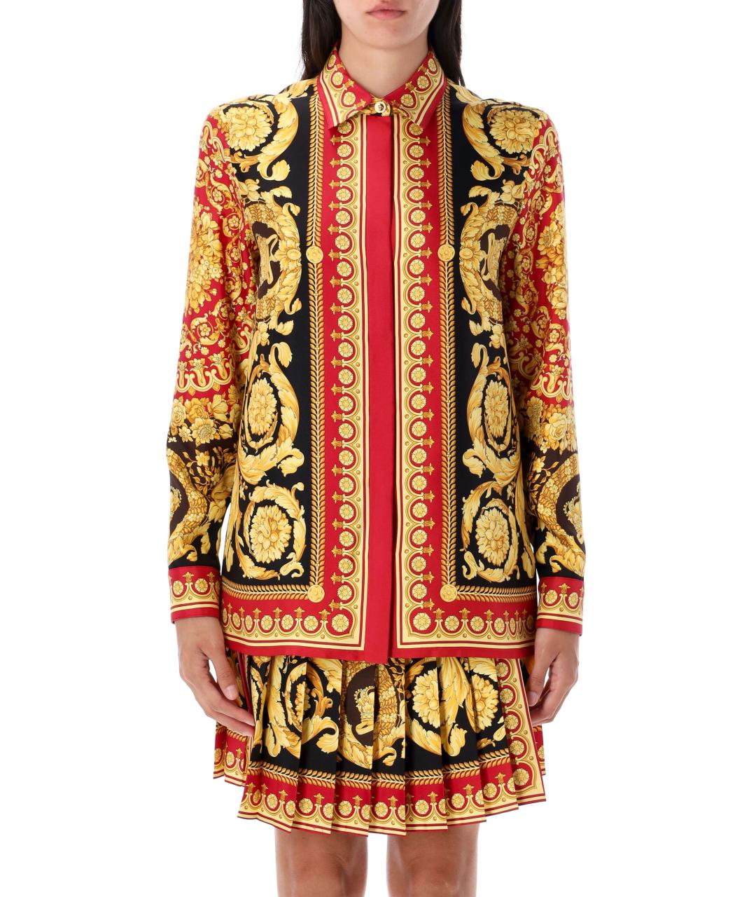 VERSACE Мульти шелковая блузы, фото 2