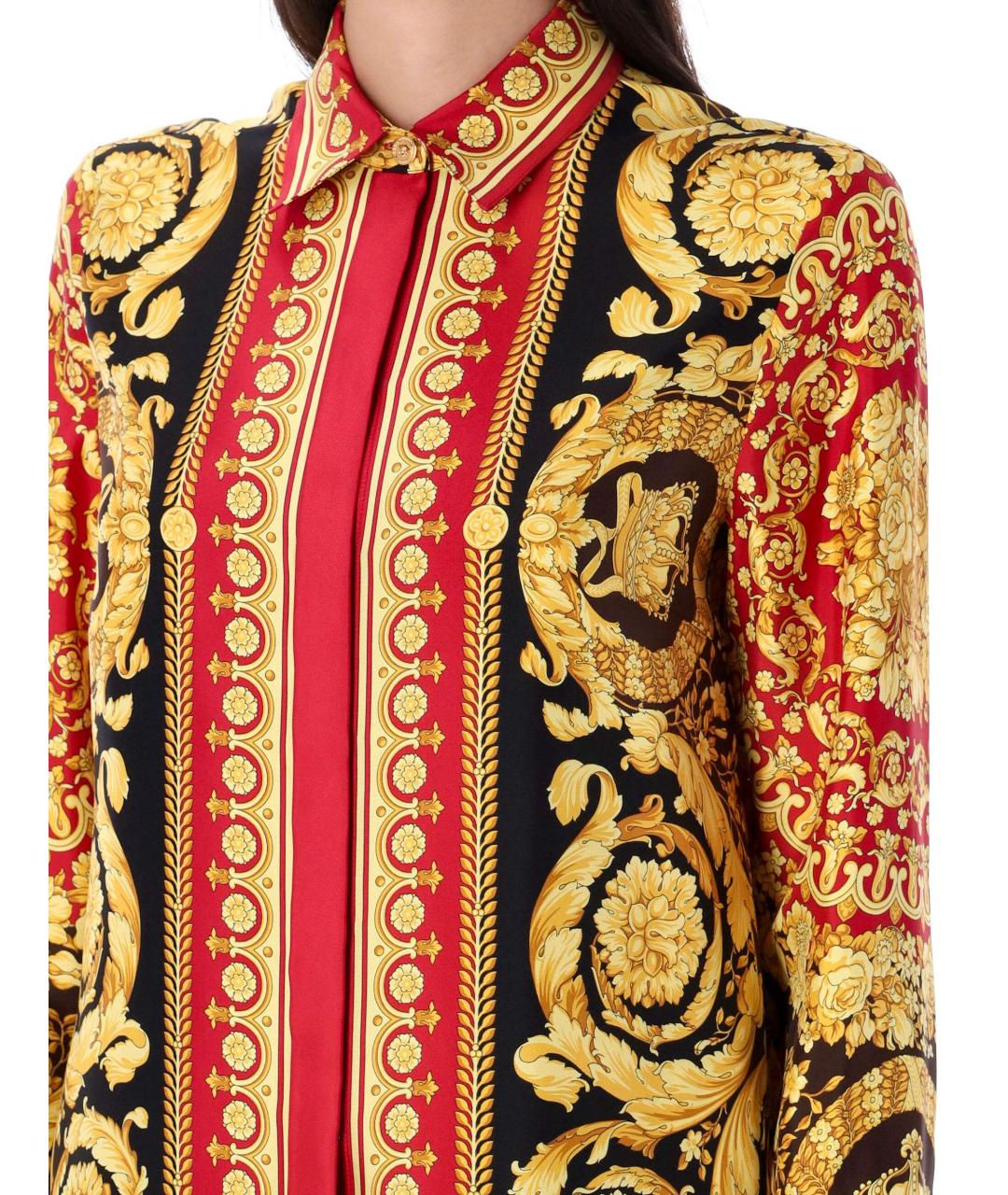 VERSACE Мульти шелковая блузы, фото 4