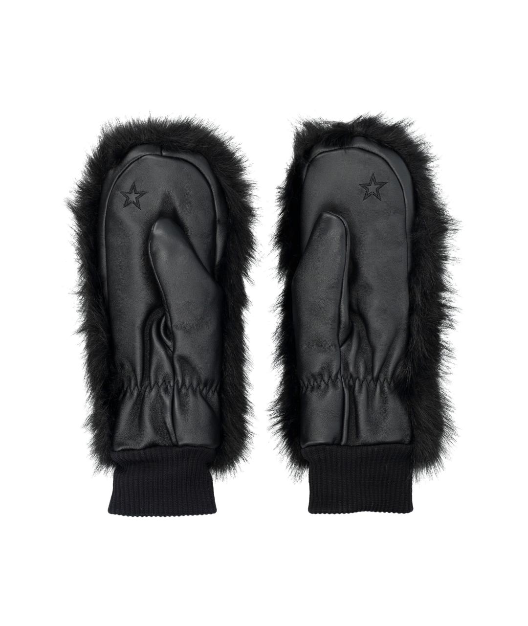 PERFECT MOMENT Черные кожаные варежки, фото 2