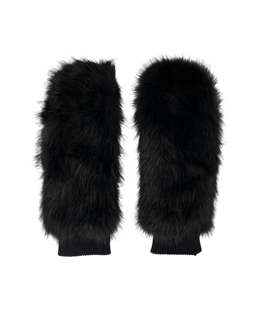 PERFECT MOMENT Черные кожаные варежки, фото 1