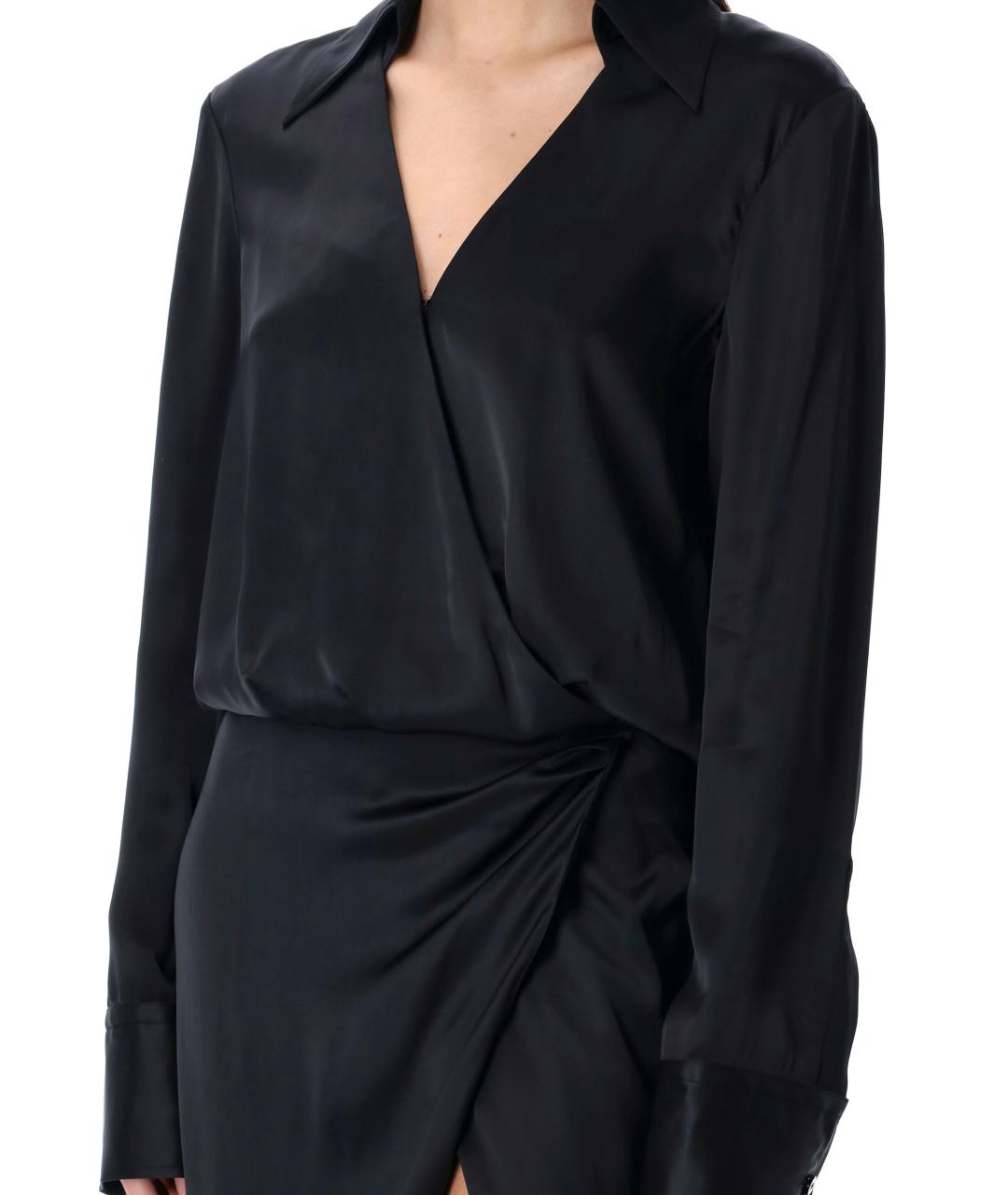 THE ATTICO Черное вискозное платье, фото 3