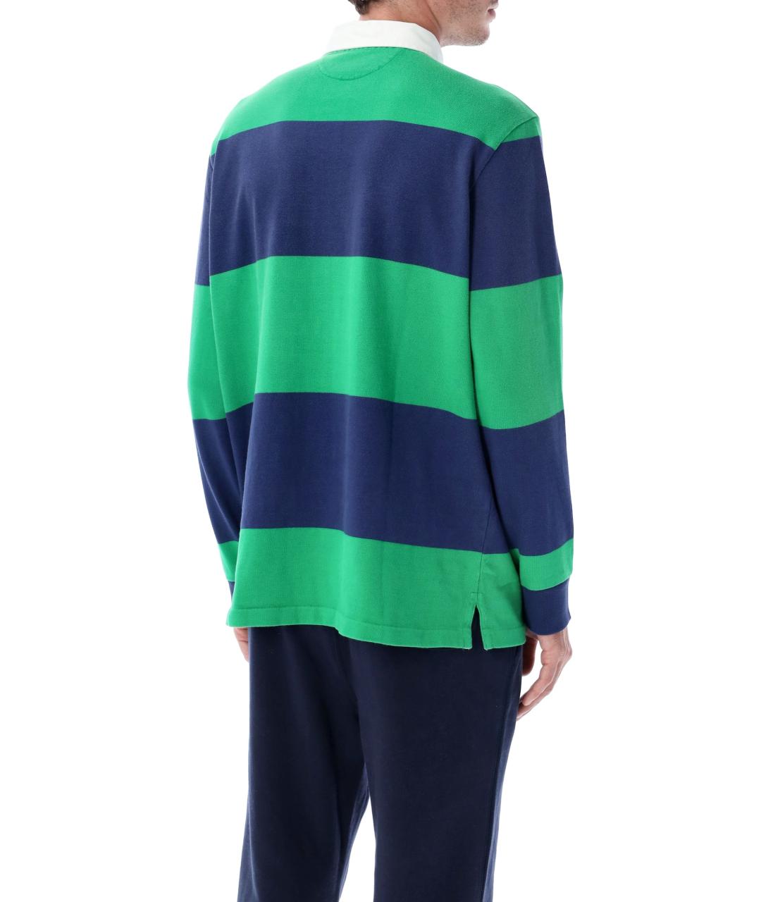 POLO RALPH LAUREN Зеленые хлопковое поло с длинным рукавом, фото 3