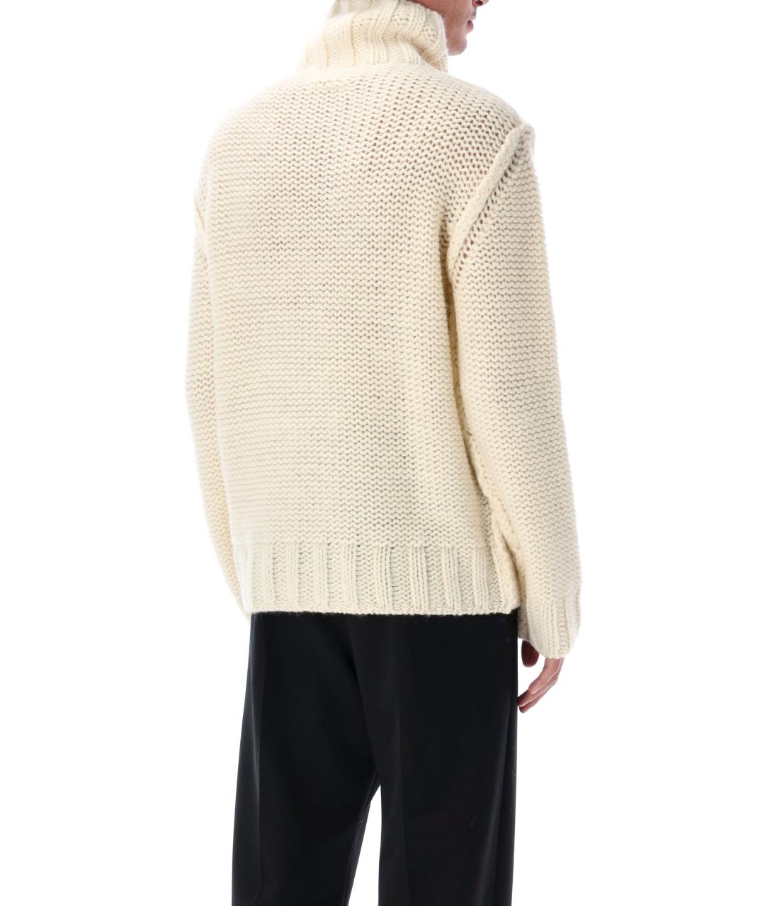 MM6 MAISON MARGIELA Бежевый шерстяной джемпер / свитер, фото 2