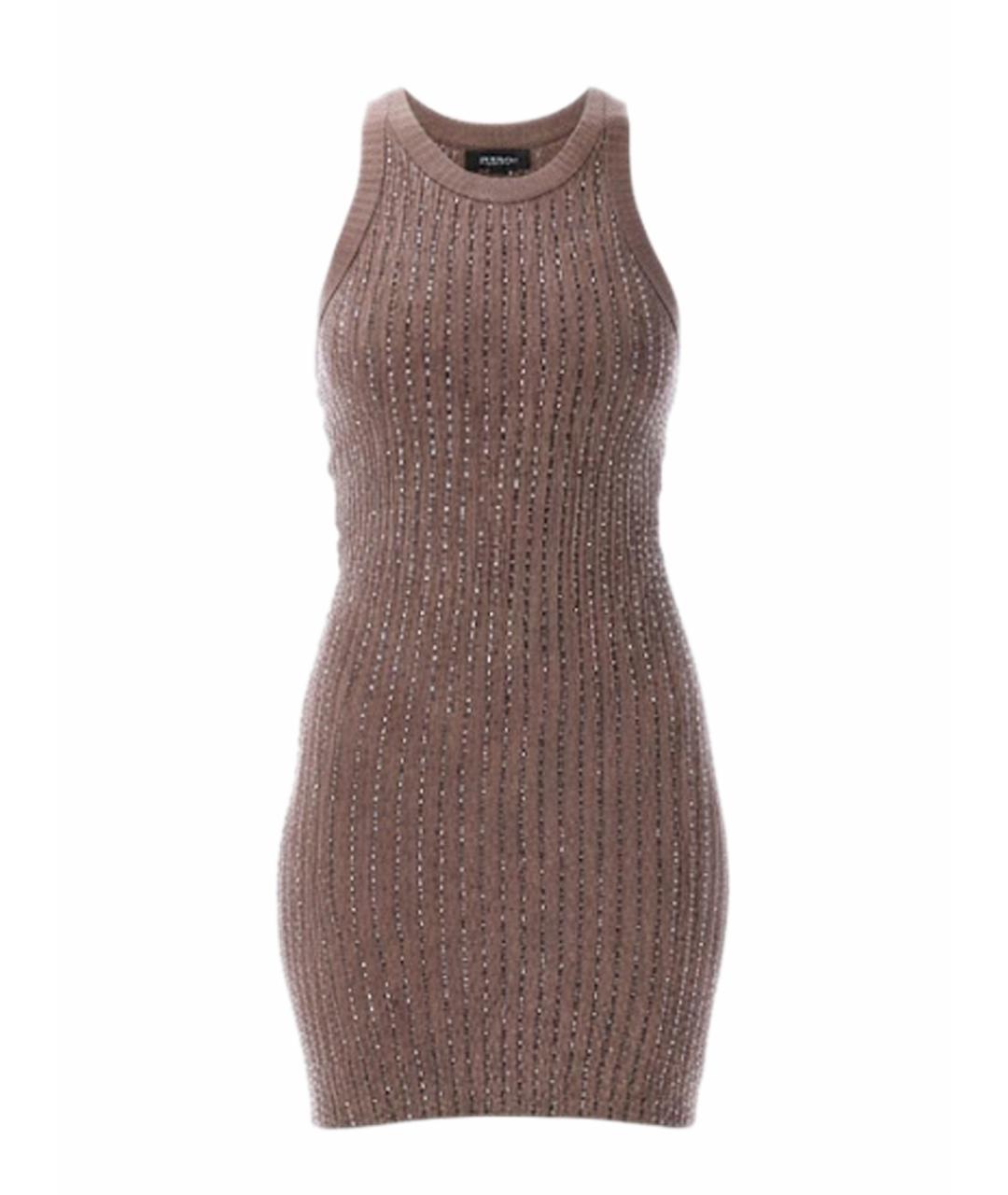 THE ATTICO Коричневое хлопковое платье, фото 1