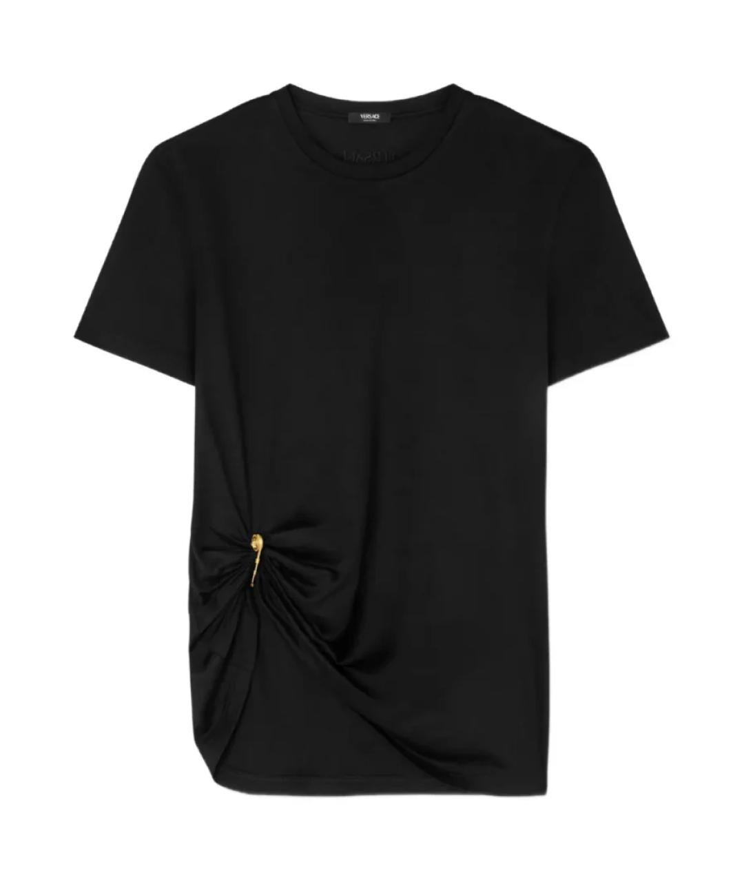VERSACE Черная шелковая футболка, фото 1