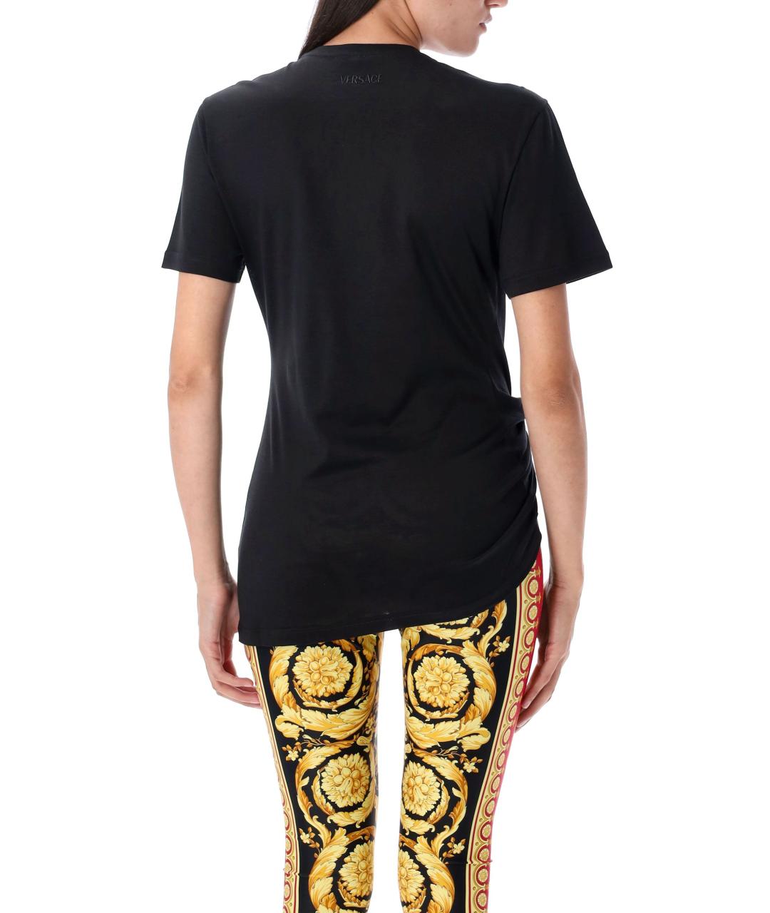 VERSACE Черная шелковая футболка, фото 3