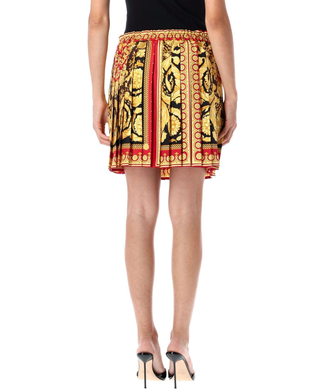 VERSACE Мульти шелковая юбка мини, фото 2