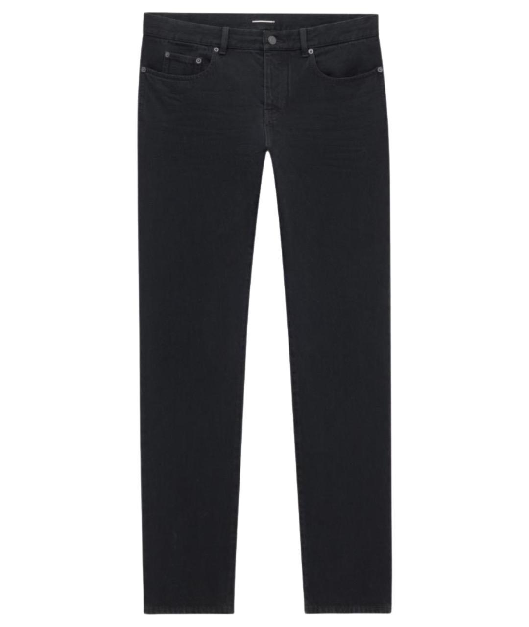 SAINT LAURENT Черные хлопковые прямые джинсы, фото 1