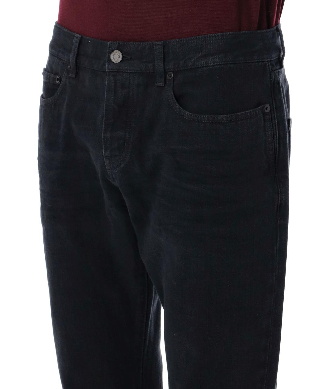 SAINT LAURENT Черные хлопковые прямые джинсы, фото 4