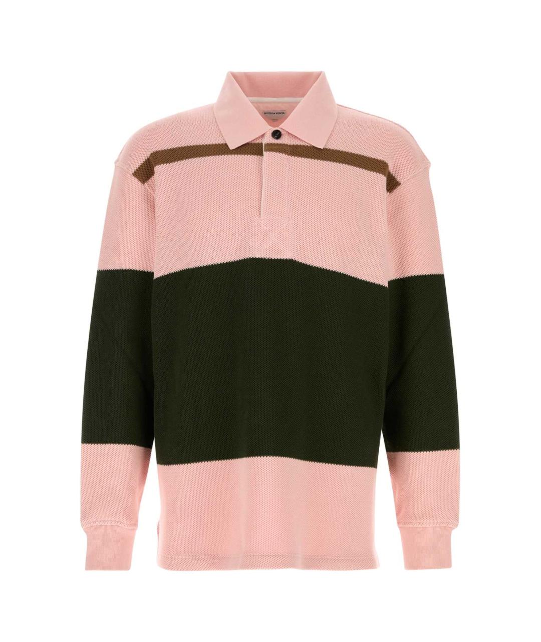 BOTTEGA VENETA Мульти хлопковое поло с длинным рукавом, фото 1