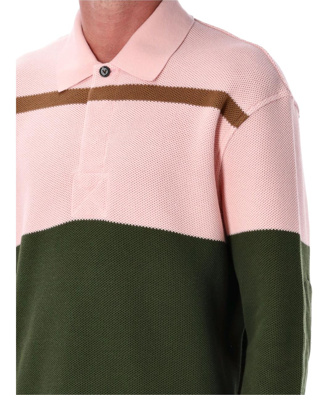 BOTTEGA VENETA Мульти хлопковое поло с длинным рукавом, фото 3