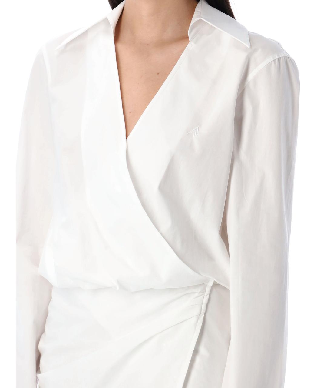 THE ATTICO Белое хлопковое платье, фото 4