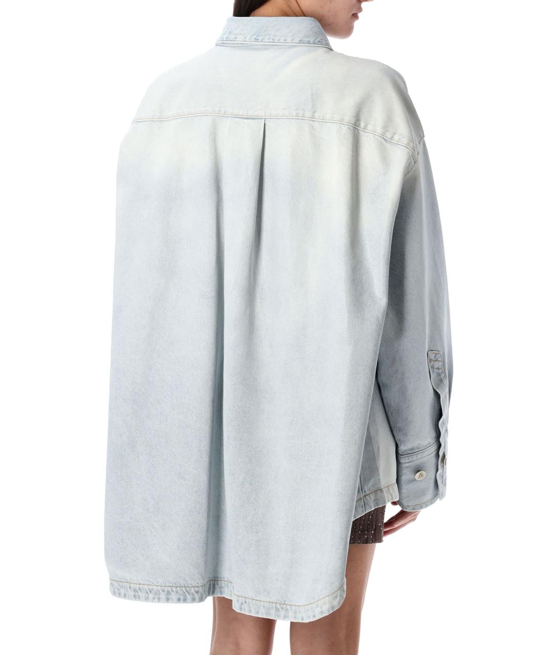 THE ATTICO Голубая хлопковая рубашка, фото 3