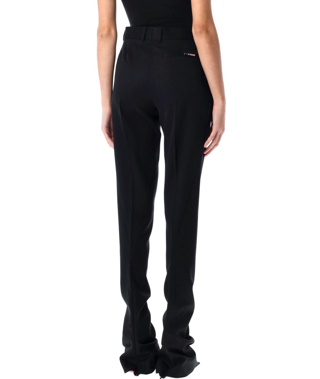 THE ATTICO Черные шерстяные прямые брюки, фото 2