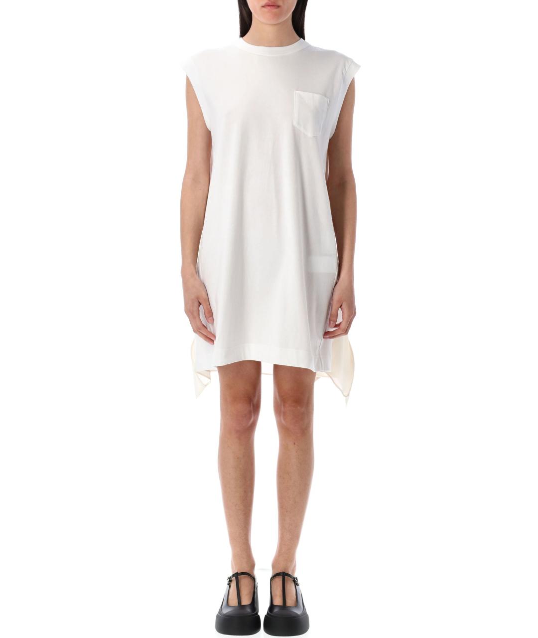 SACAI Белое хлопковое платье, фото 2