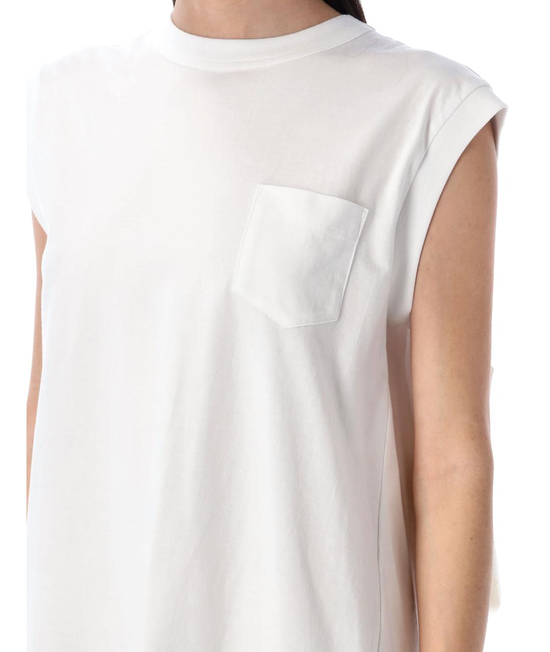 SACAI Белое хлопковое платье, фото 4