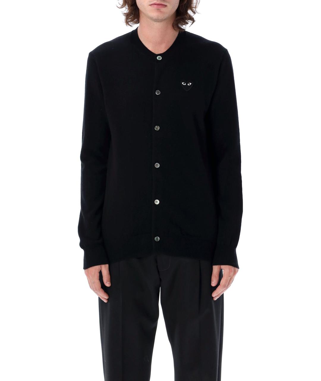 COMME DES GARÇONS PLAY Черный шерстяной кардиган, фото 4
