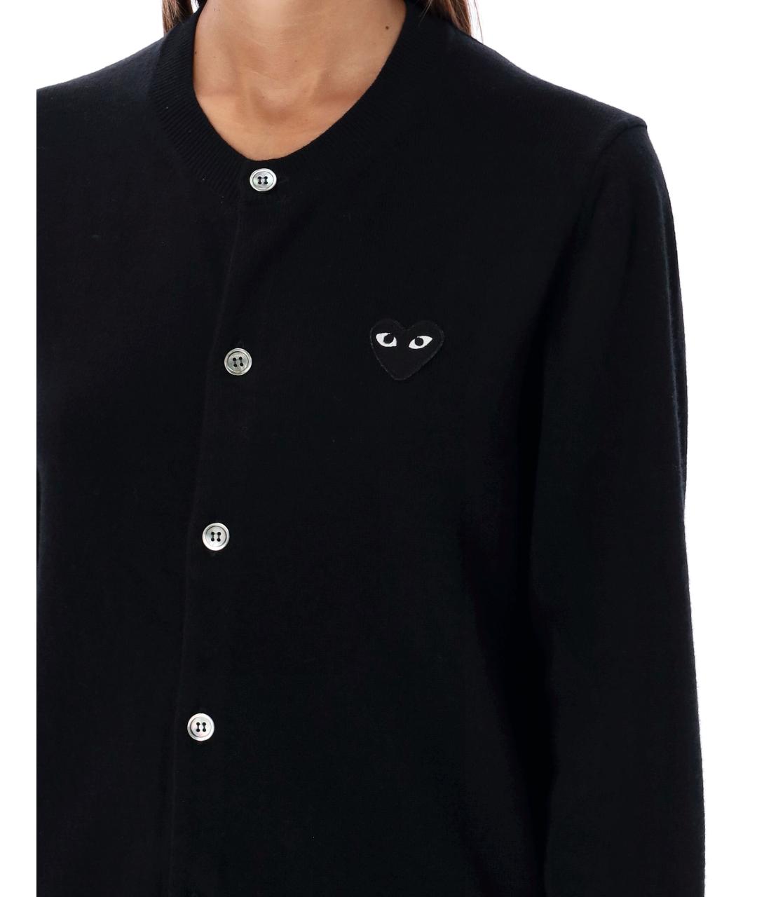 COMME DES GARÇONS PLAY Черный шерстяной кардиган, фото 3