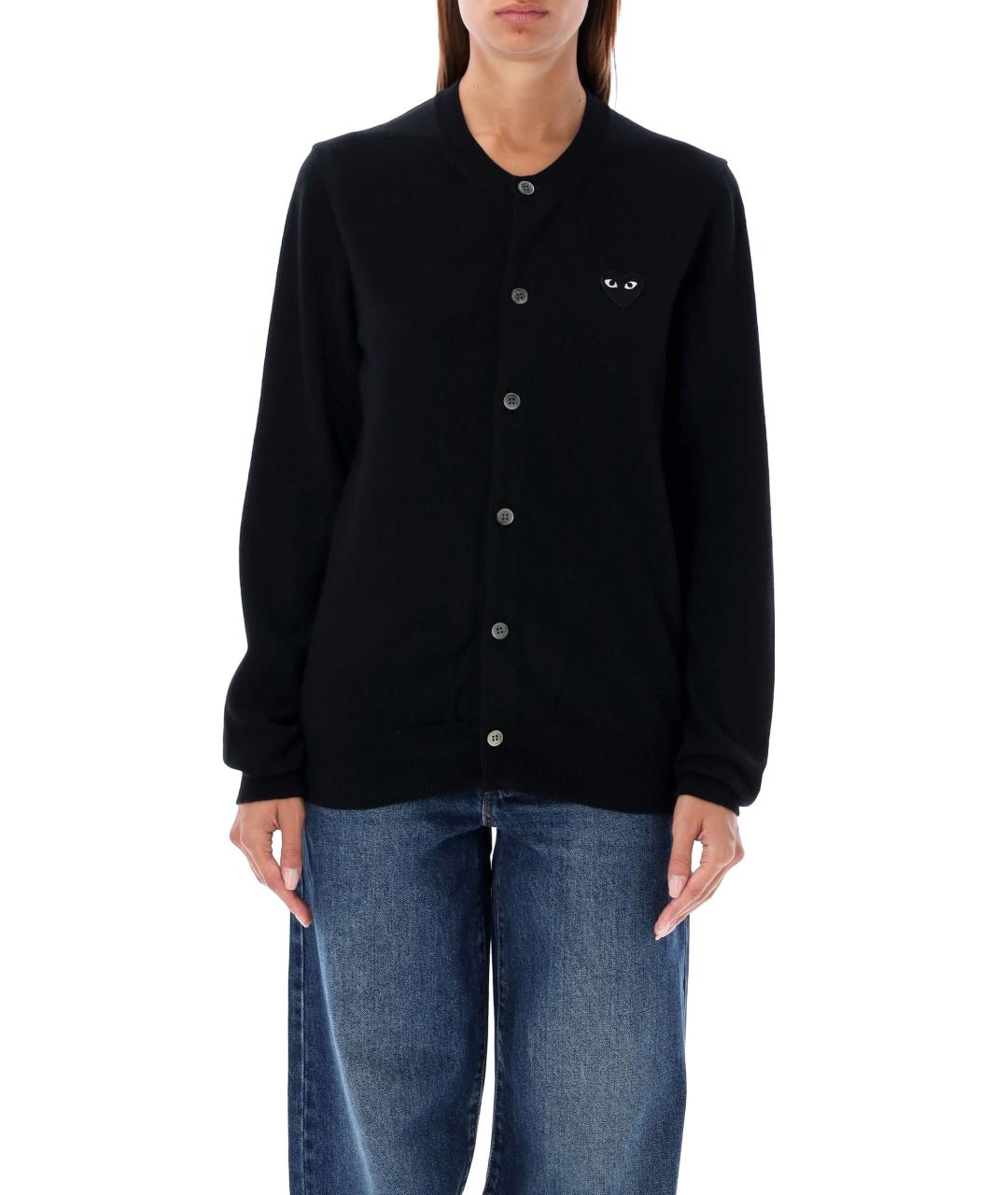 COMME DES GARÇONS PLAY Черный шерстяной кардиган, фото 5