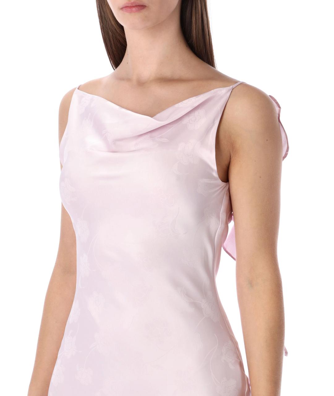 ROTATE Розовое полиэстеровое платье, фото 3