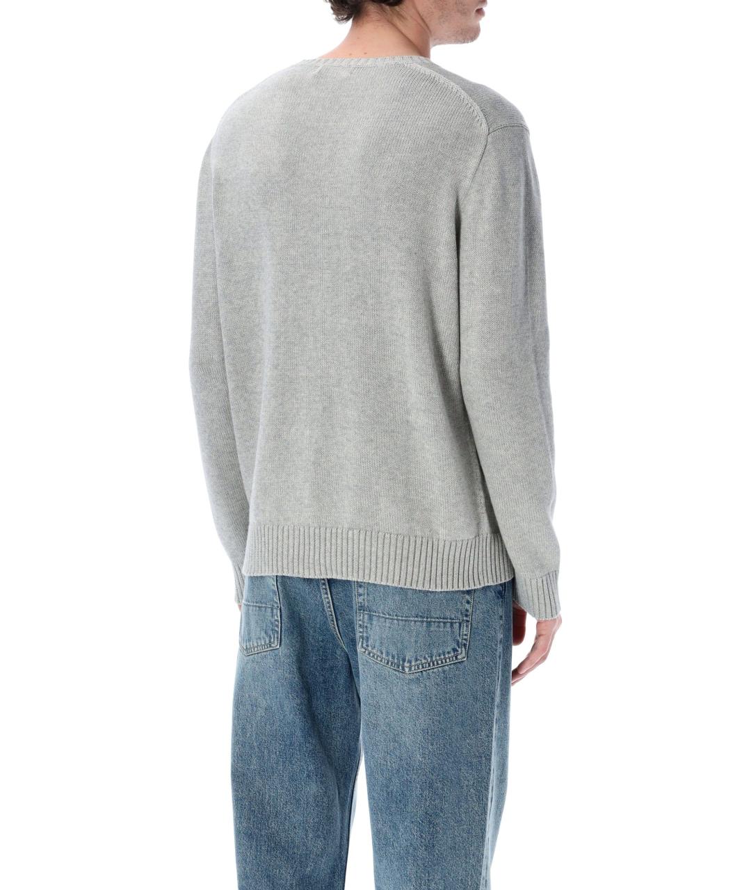 POLO RALPH LAUREN Серый хлопковый джемпер / свитер, фото 2