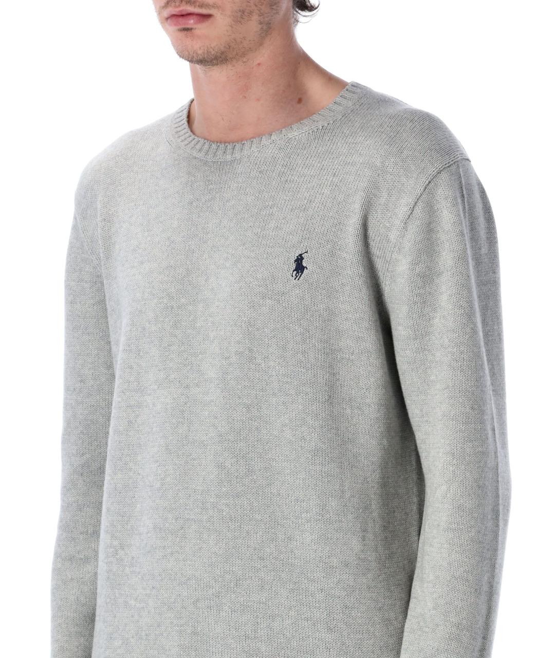 POLO RALPH LAUREN Серый хлопковый джемпер / свитер, фото 3