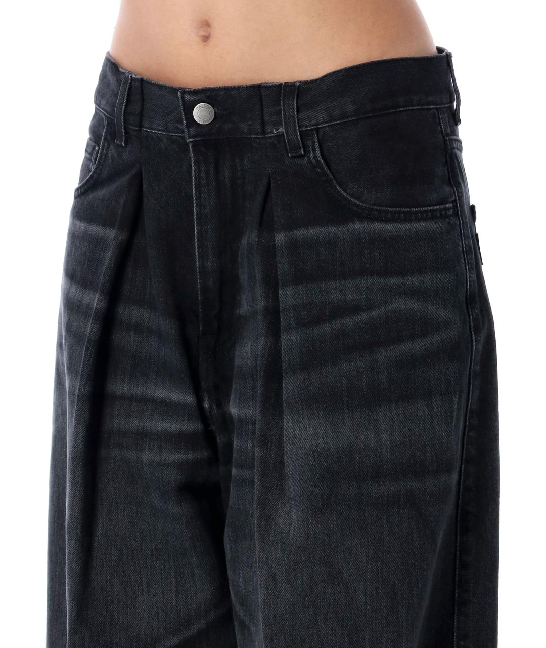 HAIKURE Черные хлопковые прямые джинсы, фото 4