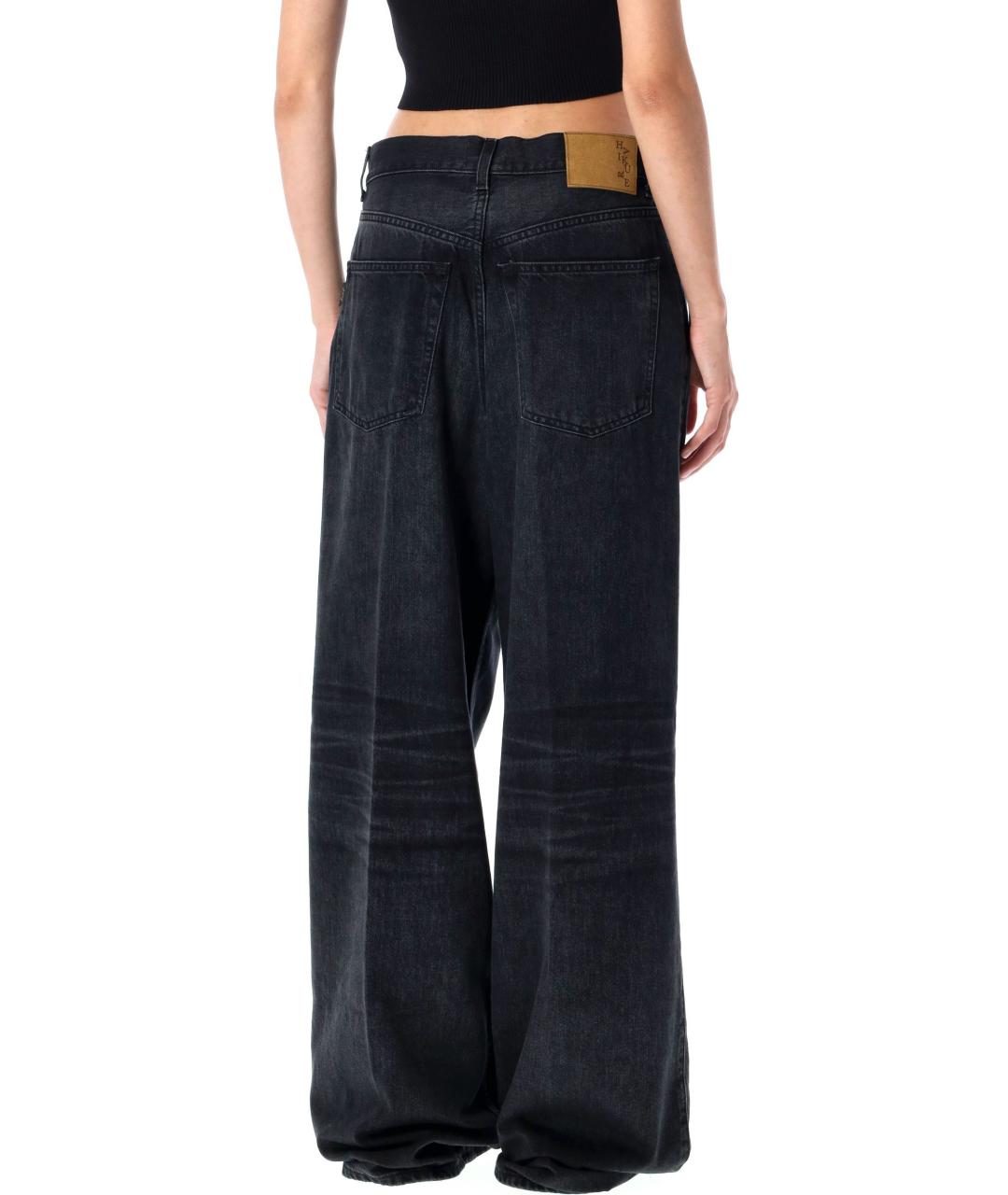 HAIKURE Черные хлопковые прямые джинсы, фото 3