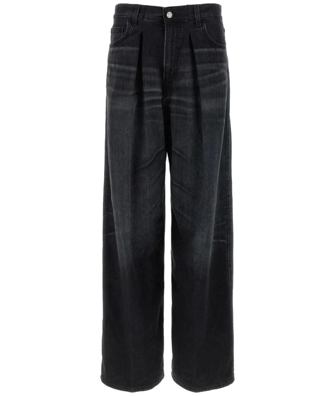 HAIKURE Черные хлопковые прямые джинсы, фото 1