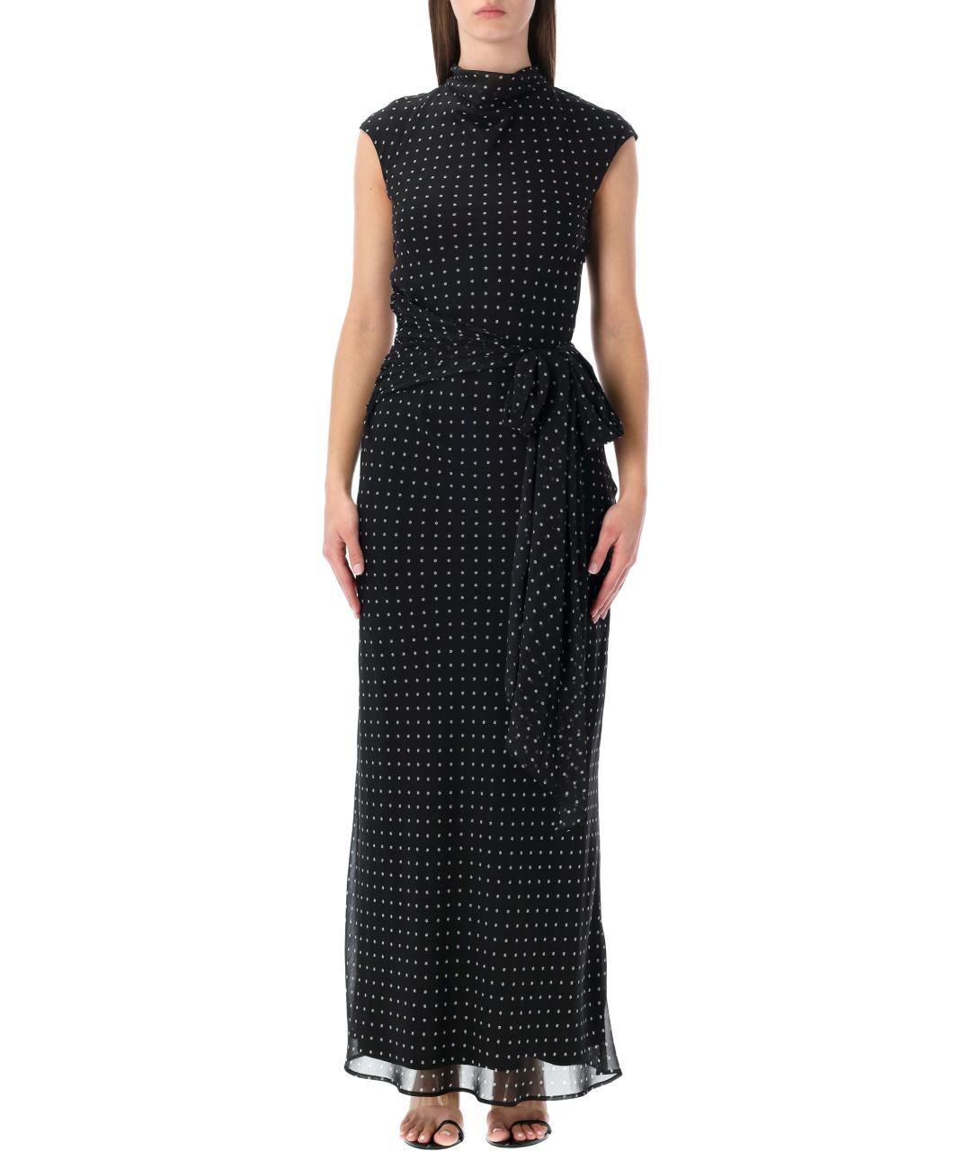 ROTATE Черное полиэстеровое вечернее платье, фото 2