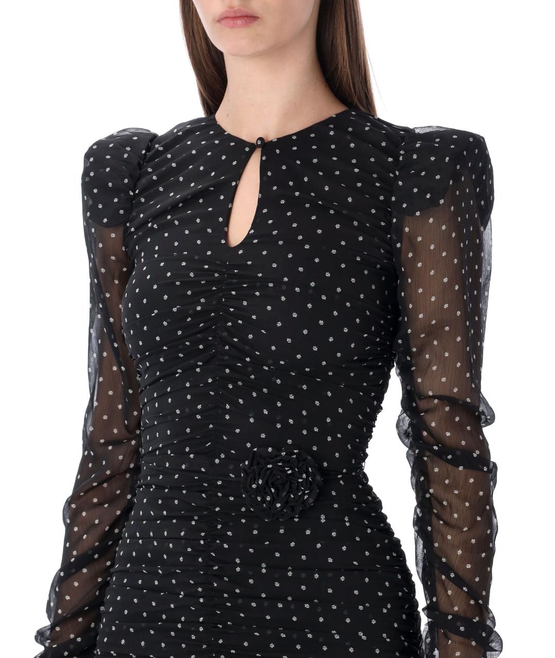 ROTATE Черное полиэстеровое платье, фото 4