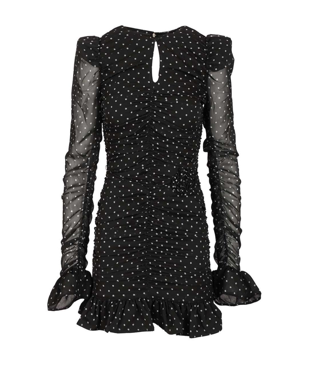 ROTATE Черное полиэстеровое платье, фото 1