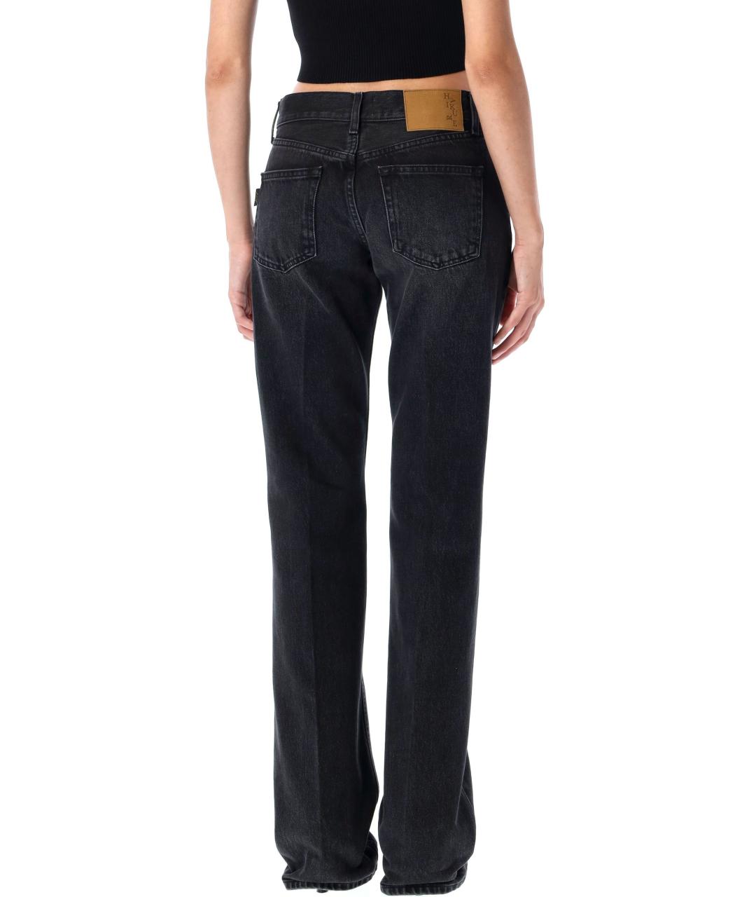 HAIKURE Черные хлопковые прямые джинсы, фото 2